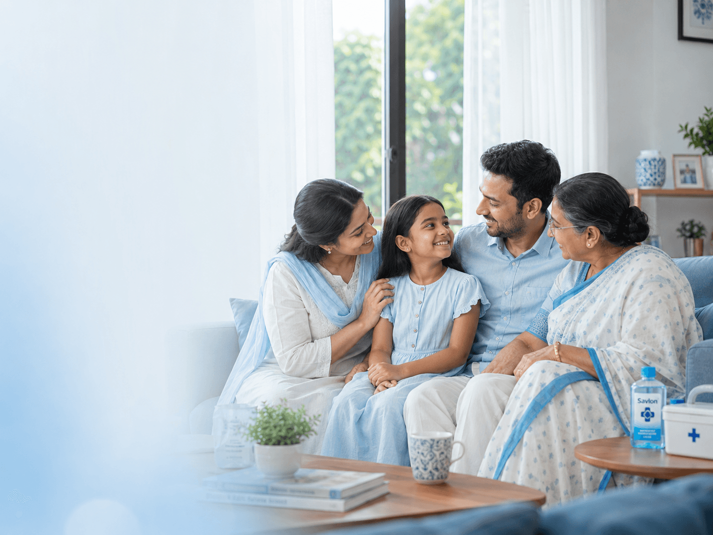 Multi-generational family with Savlon products at home